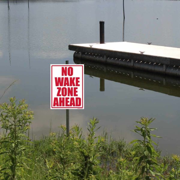 No Wake Zone Ahead Sign or Sticker Supply