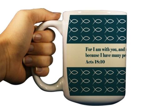 Acts 18:10 Religious 15oz Coffee Mug Hot on Sale