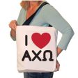 I Love Alpha Chi Omega Canvas Tote Bag Fashion