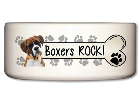 Boxers Rock Ceramic Dog Bowl Cheap