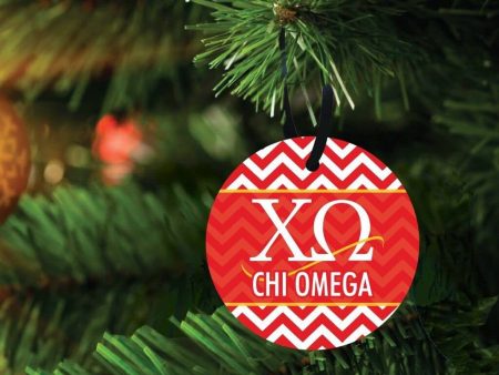 Chi Omega Circle Shaped Ornament Set of 3 Supply