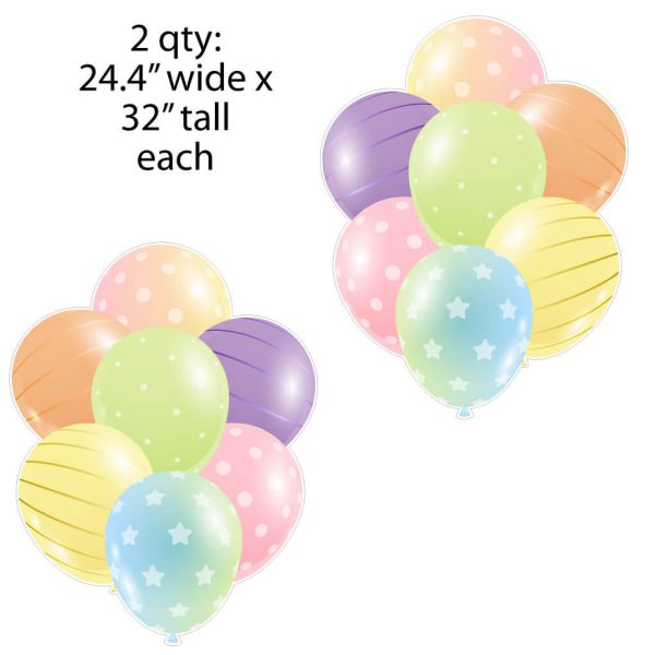 Giant Pastel Balloon Clusters Yard Card Back Fillers For Discount