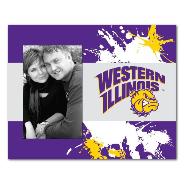 Western Illinois University Paint Splatter  Picture Frame Online Hot Sale