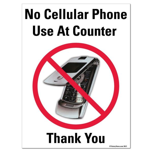 No Cellular Phone Zone Sign or Sticker Fashion