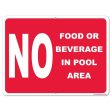 No Food or Beverage in Pool Area Sign or Sticker For Discount