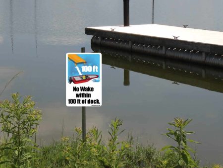 No Wake Within 100 200 Feet of Dock Sign or Sticker Online Sale