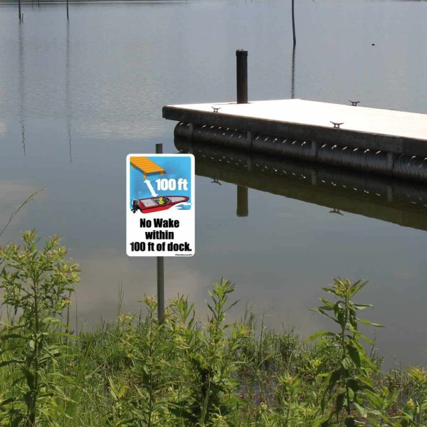 No Wake Within 100 200 Feet of Dock Sign or Sticker Online Sale