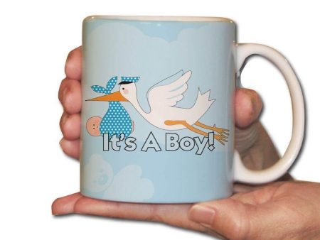 Baby Boy in Stork Coffee Mug Supply