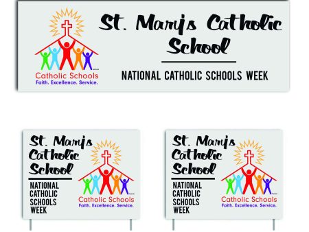 Custom Catholic Schools Week Banner & Yard Signs Set Fashion