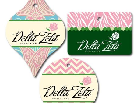 Delta Zeta Ornament Set of 3 Shapes For Sale