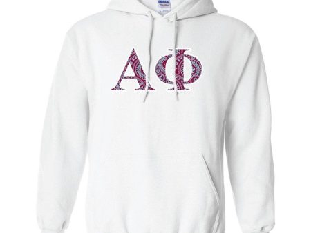 Alpha Phi Hooded Sweatshirt Greek Letters Design Discount