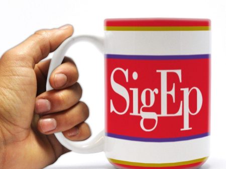 Sigma Phi Epsilon 15oz Red Striped Coffee Mug Online now