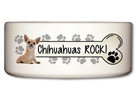 Chihuahuas Rock Ceramic Dog Bowl Online