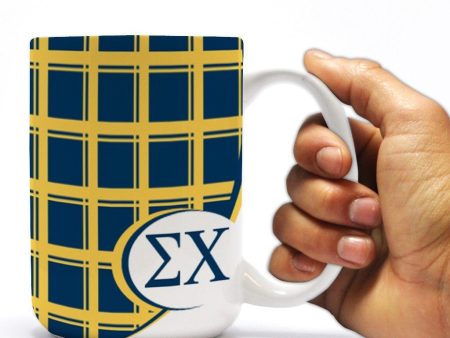 Sigma Chi 15oz Plaid Coffee Mug Discount