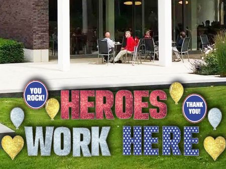 Heroes Work Here Yard Letter Cards 22 pc set For Cheap