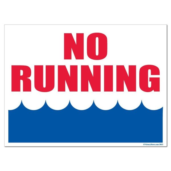 No Running Pool Sign or Sticker For Sale