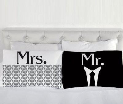 Newlywed Mr. and Mrs Pillow Cases Fashion