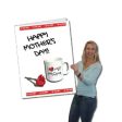 Giant Mother s Day Coffee Cup with Flowers Greeting Card Sale