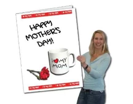 Giant Mother s Day Coffee Cup with Flowers Greeting Card Sale