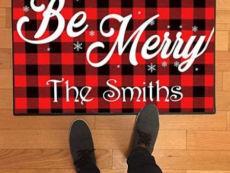 Personalized  Be Merry  Christmas Door Mat For Cheap