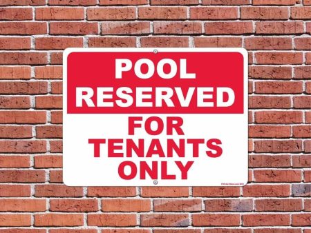 Pool Reserved for Tenants Only Sign or Sticker - #6 Supply