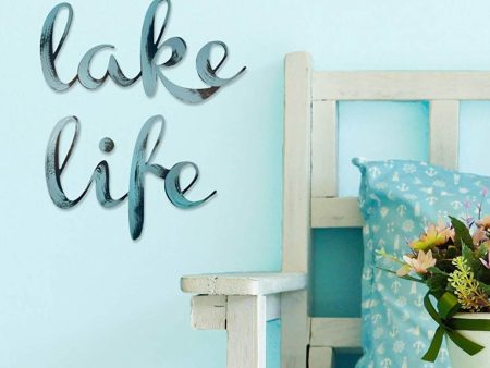 Lake Life Hand Painted 3D Wall Decor Words Hot on Sale