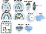 Boho Baby Boy Shower Yard Decorations, 11 Pieces Supply