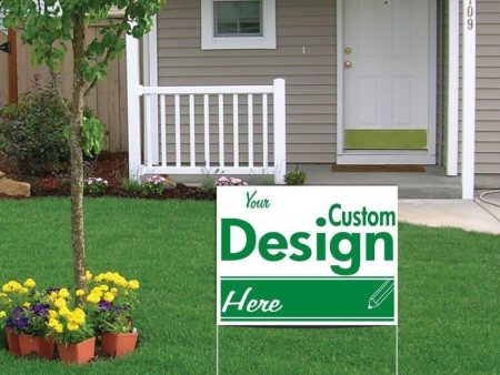 20 X26  Union Label Polybag Yard Signs With Wire U Frame on Sale