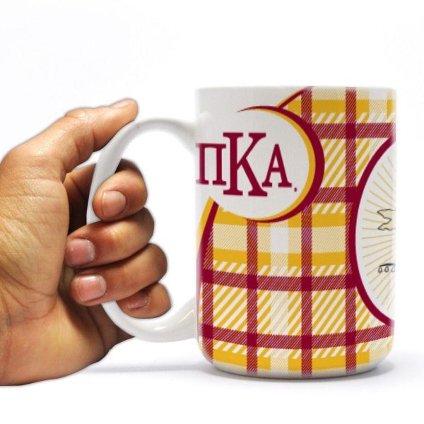 Pi Kappa Alpha 15oz Plaid Coffee Mug on Sale