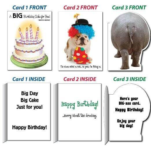 18 x24  BIG Funny Birthday Greeting Card Set of 6 For Cheap