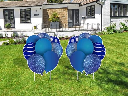 23.5  Blue Balloon Bouquets EZ Filler Yard Cards Set Online Sale