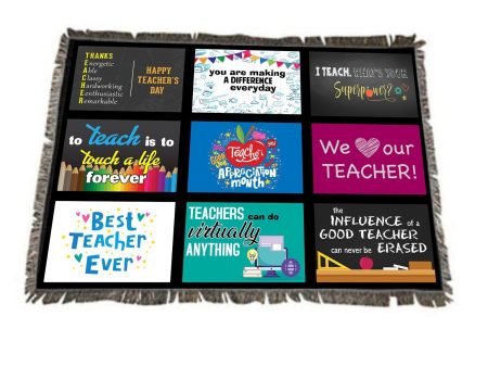 Teacher Appreciation Paneled Throw Blanket Cheap