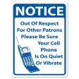 Cell Phone on Quiet or Vibrate Signage | Notice For Discount