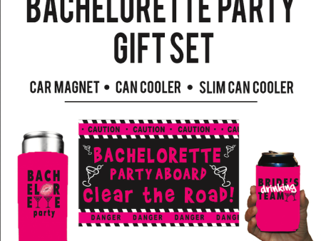 Bachelorette Party Can Coolers & Car Magnets Gift Set Supply