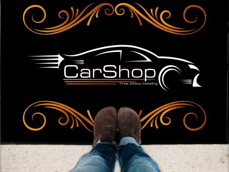 Personalized Auto Shop Door Mat - 24x36 Inches Cheap