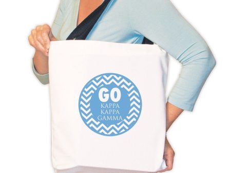 Kappa Kappa Gamma Canvas Tote Bag - Chevron Stripes Online now