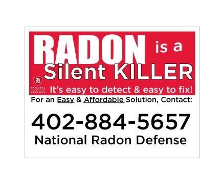 National Radon Defense Silent Killer 18x24 Yard Sign with EZ Stakes Discount