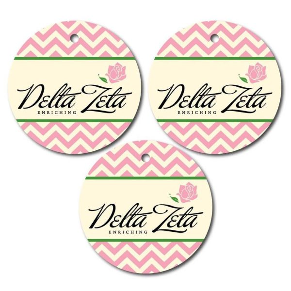 Delta Zeta Circle Shapes Ornament Set of 3 For Cheap