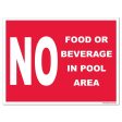 No Food or Beverage in Pool Area Sign or Sticker For Discount