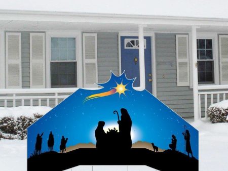 Christmas Nativity Large Star Lawn Sign Display Decoration | 6 EZ Stakes Included Online Hot Sale