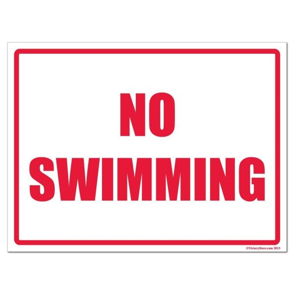 No Swimming Horizontal Sign or Sticker Online