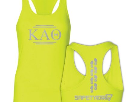 Kappa Alpha Theta Neon Yellow SafetyRunner Ladies Performance Racerback Fashion