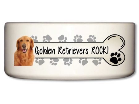 Golden Retrievers Rock Ceramic Dog Bowl For Cheap