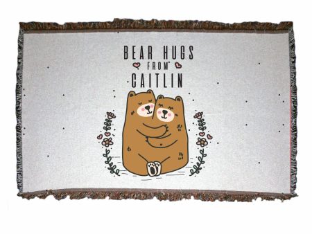 Bear Hugs From Personalized Woven Blanket on Sale