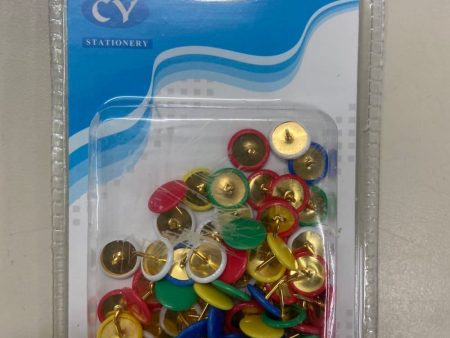 THUMB TACKS ASSTORTED, COLOR 60 PCS   PACK - 110196 Online now