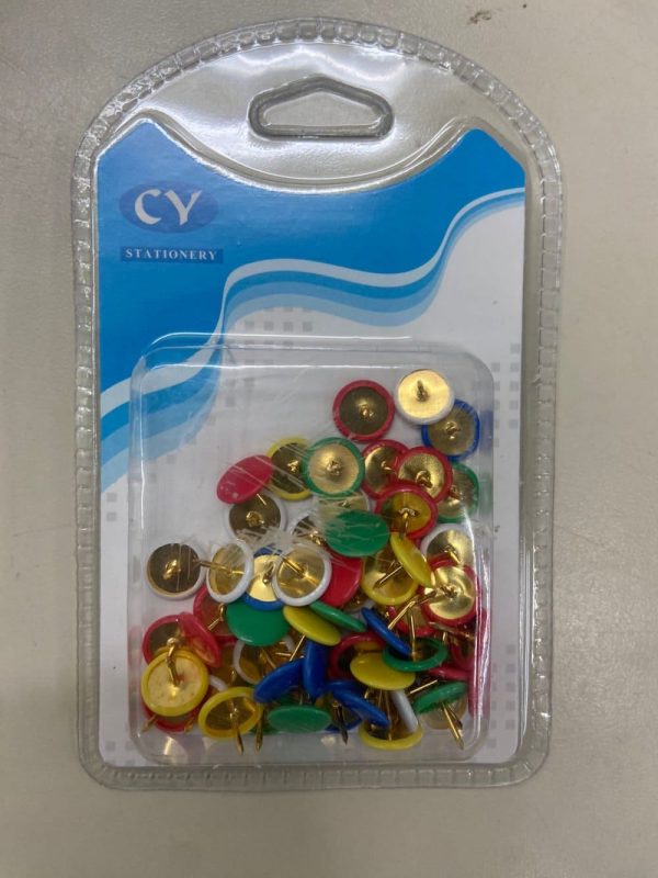 THUMB TACKS ASSTORTED, COLOR 60 PCS   PACK - 110196 Online now