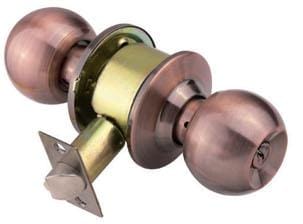 RAIDER Combination Entrance Cylindrical Knob Lockset D D 3871 Antique Copper (AC) for Office or Front Door For Cheap